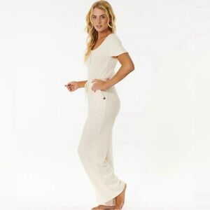Rip Curl Cozy Jumpsuit Medium One Piece Ribbed Quiet comfort Beach Leisure